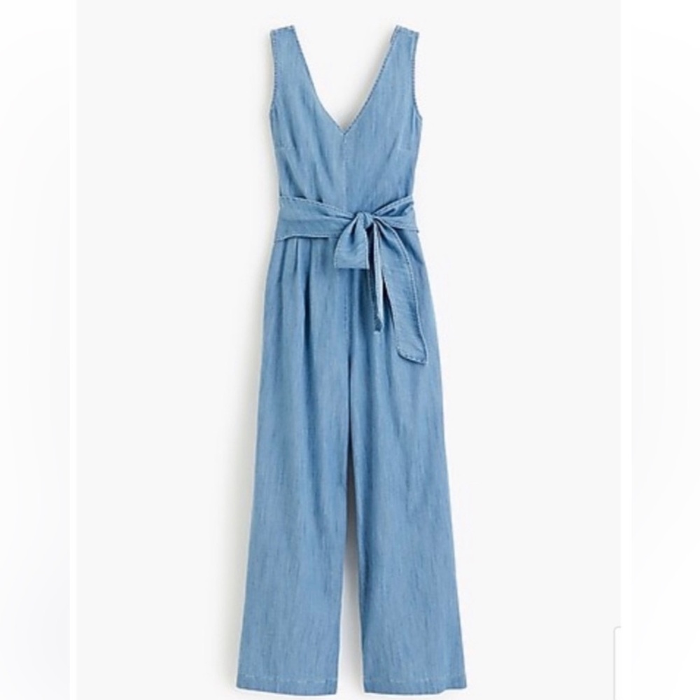 J. Crew Light Blue V-Neck Jumpsuit